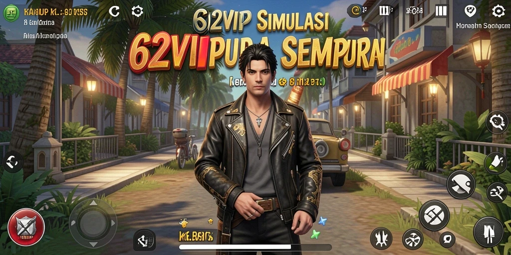 Screenshot menunjukkan karakter dan lingkungan permainan 62VIP yang interaktif.