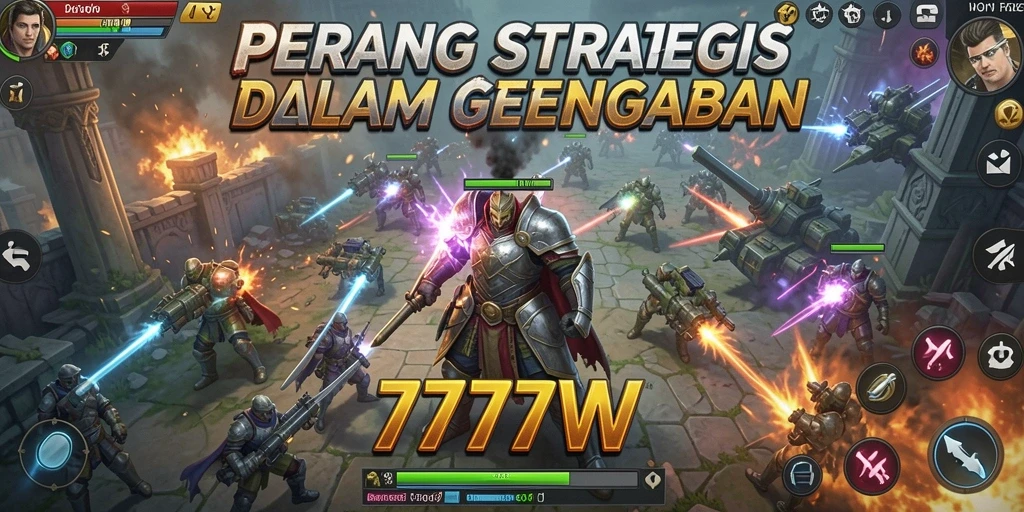 Tampilan aksi mendebarkan dari gameplay 7777W yang intens.