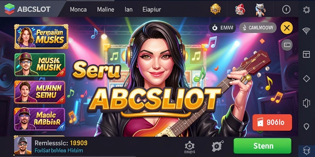 Screenshot permainan ABCSLOT menampilkan gameplay musik yang seru dan interaktif.