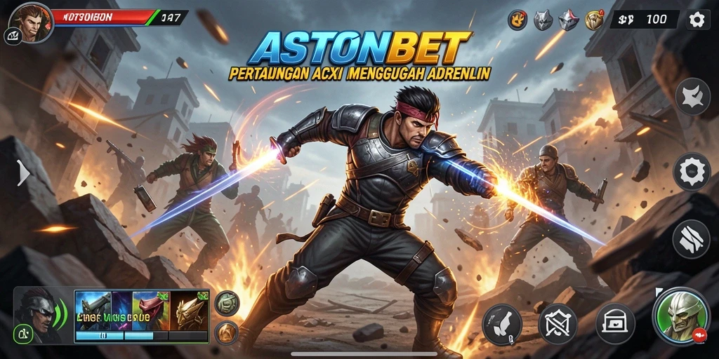 Tampilan mendebarkan dari gameplay Action di ASTONBET.
