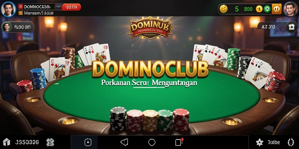 Tampilan gameplay seru di aplikasi DOMINOCLUB dengan pemain aktif.