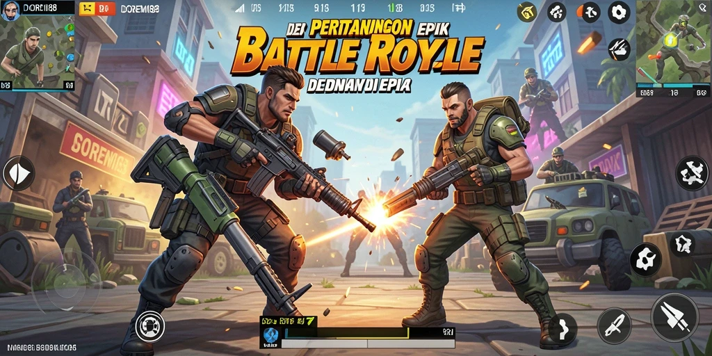 Gameplay intens DOREMI88 dalam pertarungan Battle Royale