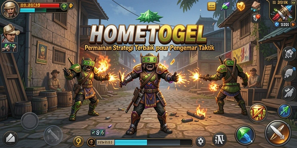 Screenshot HOMETOGEL menampilkan aksi mendebarkan dalam permainan strategi.