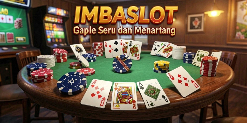 Tampilan gameplay seru IMBASLOT dengan elemen Gaple yang menarik.