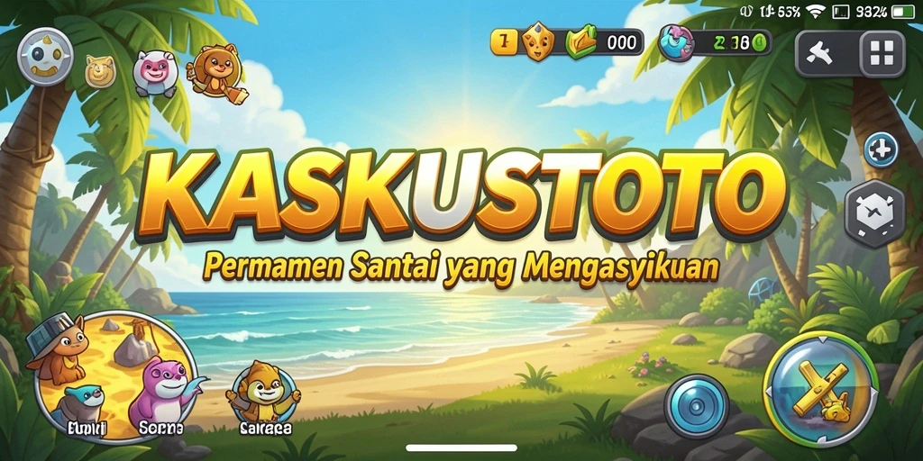 Tampilan gameplay KASKUSTOTO yang ceria dan interaktif.