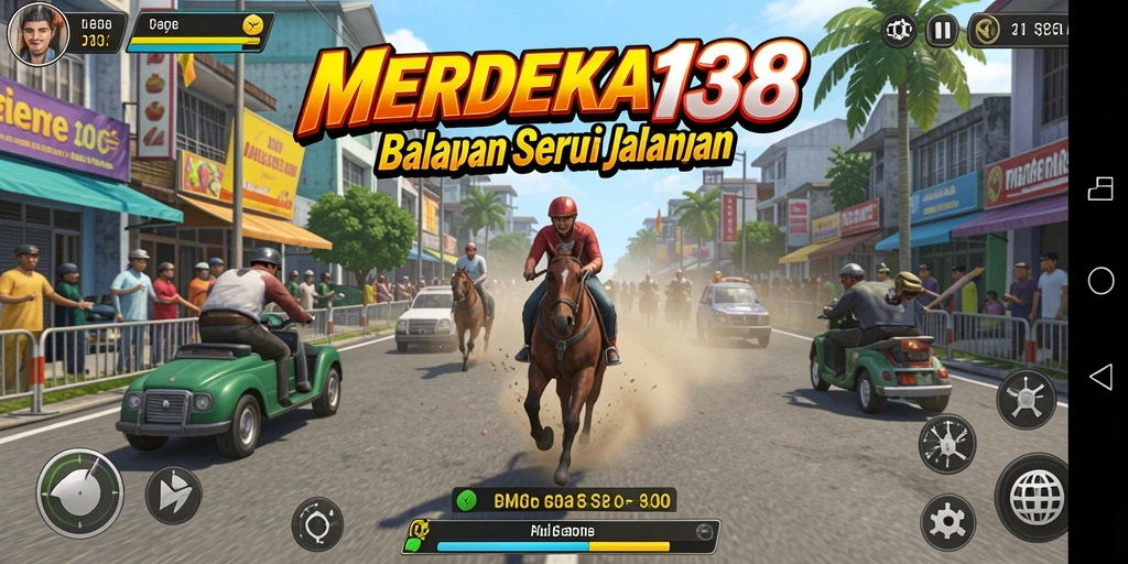 Tampilan gameplay racing yang seru dan menegangkan di MERDEKA138.