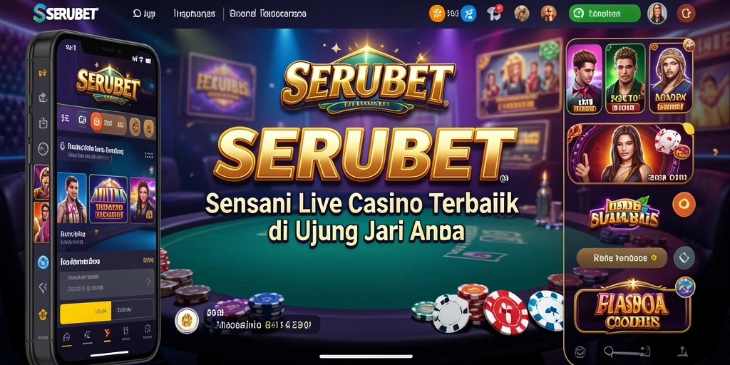 Screenshot SERUBET menampilkan dealer profesional dan gameplay Live Casino yang memukau.